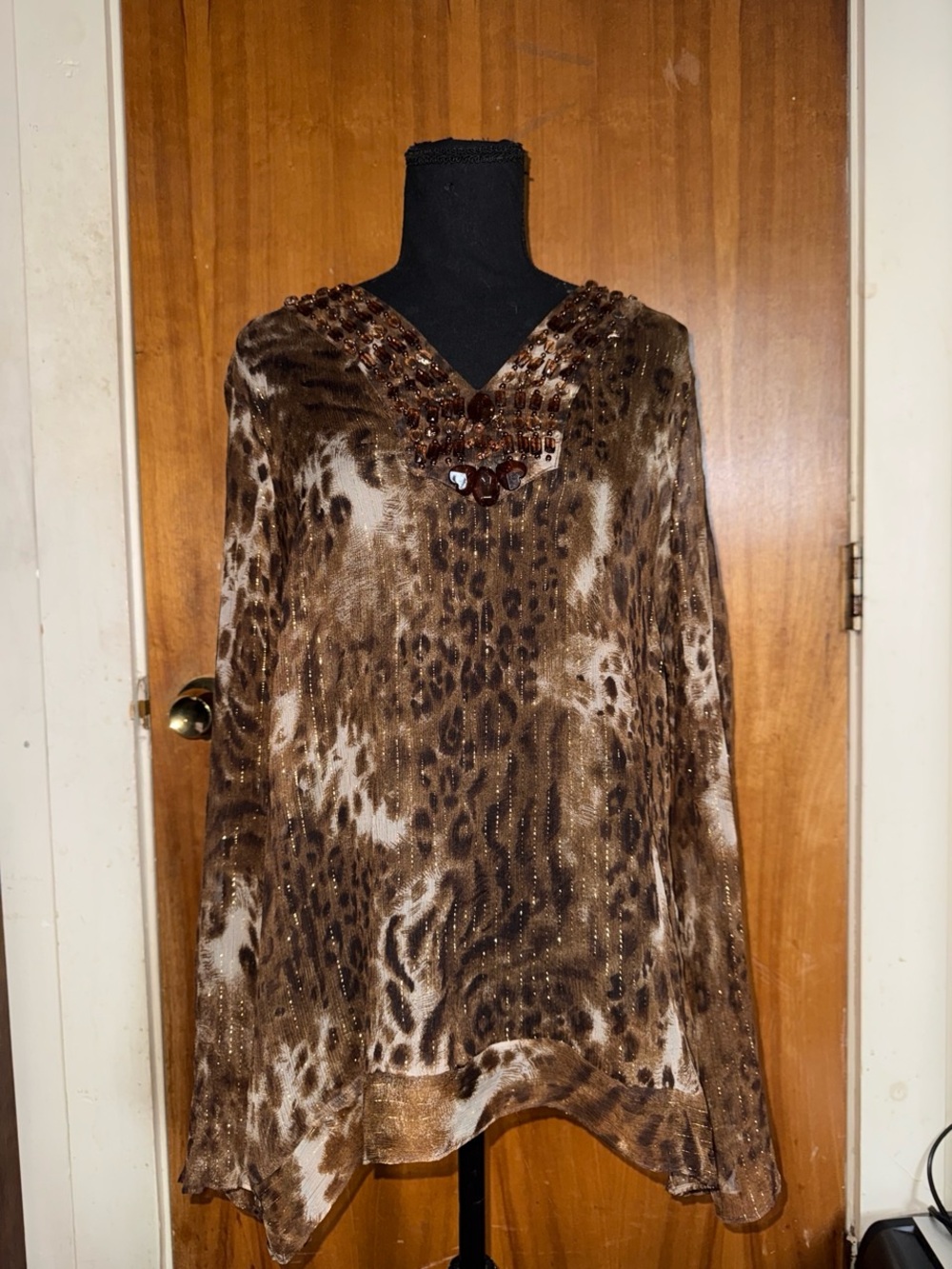 Sheer beaded blouse